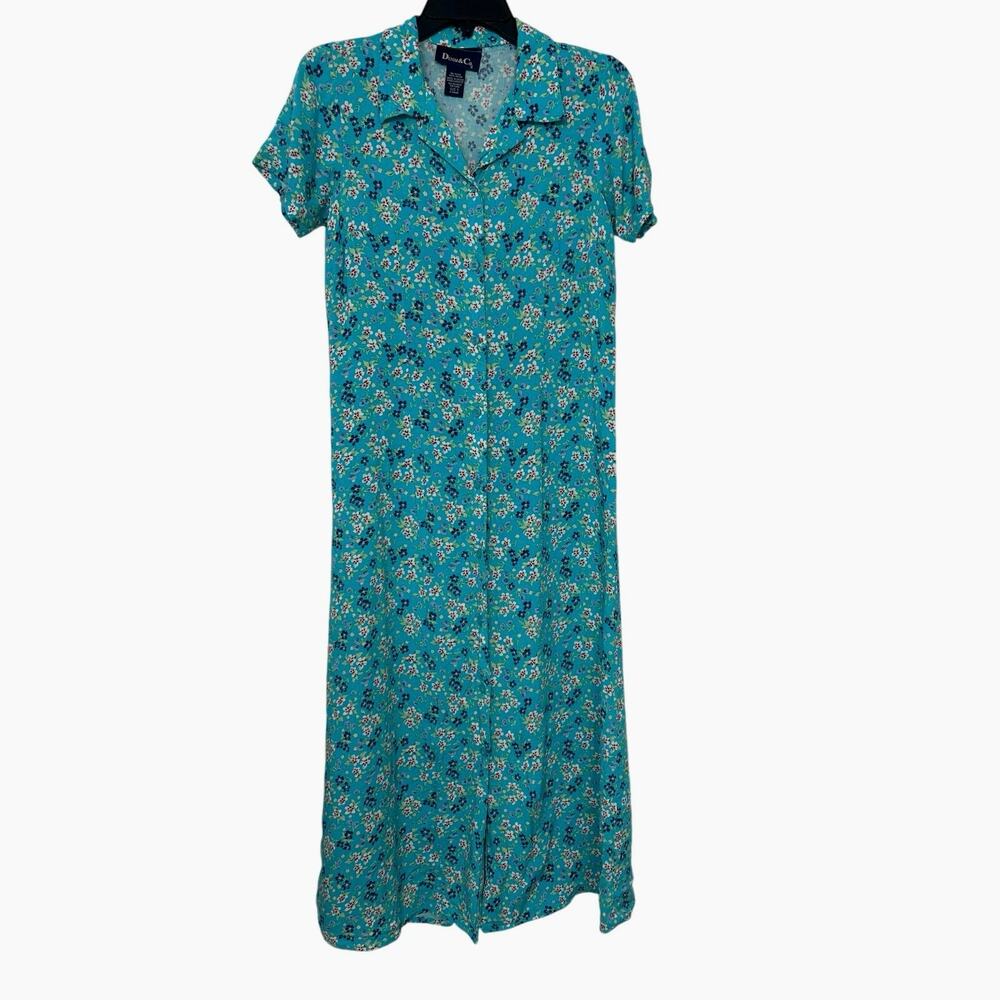 Denim & Co Vintage 90s Y2K Country Cottage Ditsy Floral Prairie Maxi Dress Small
